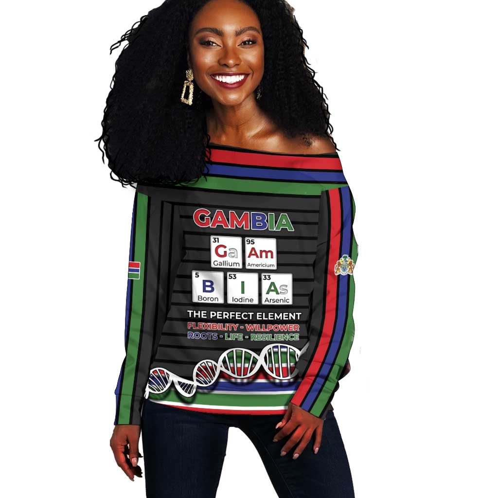 Gambia Off Shoulder Sweater Perfect Periodic Element Of African - Wonder Print Shop