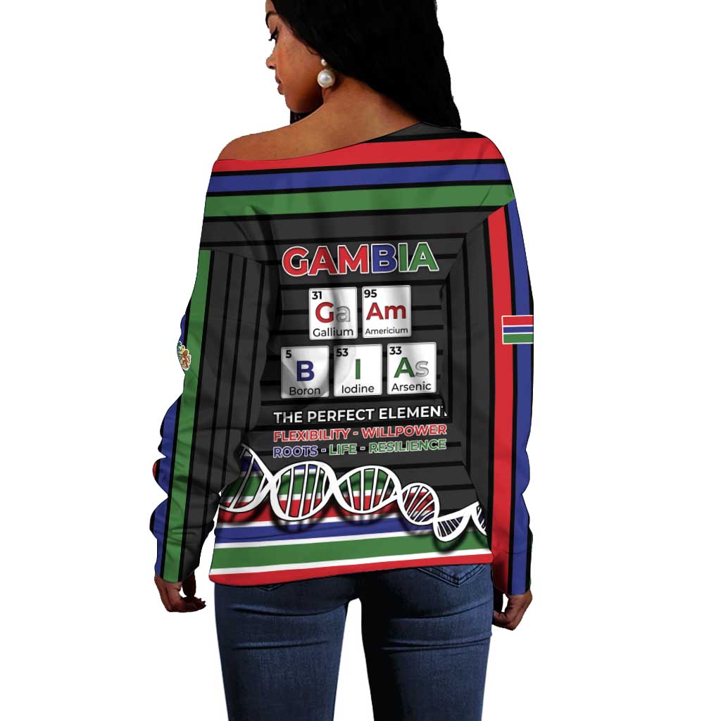 Gambia Off Shoulder Sweater Perfect Periodic Element Of African - Wonder Print Shop