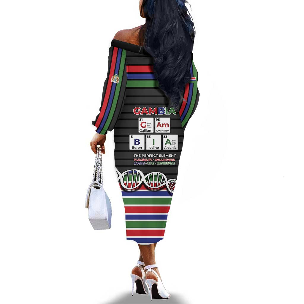 Gambia Off The Shoulder Long Sleeve Dress Perfect Periodic Element Of African - Wonder Print Shop