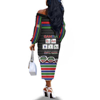 Gambia Off The Shoulder Long Sleeve Dress Perfect Periodic Element Of African - Wonder Print Shop