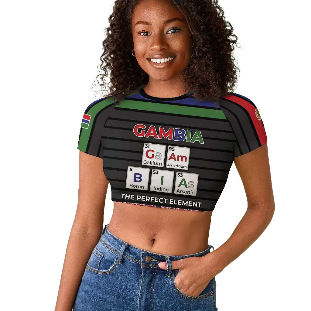 Gambia Raglan Cropped T shirt Perfect Periodic Element Of African - Wonder Print Shop