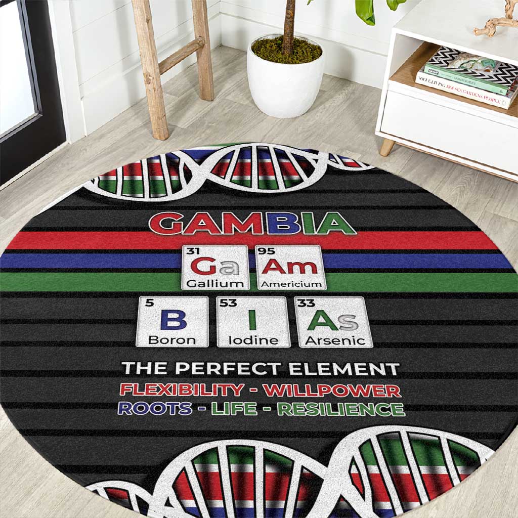 Gambia Round Carpet Perfect Periodic Element Of African - Wonder Print Shop