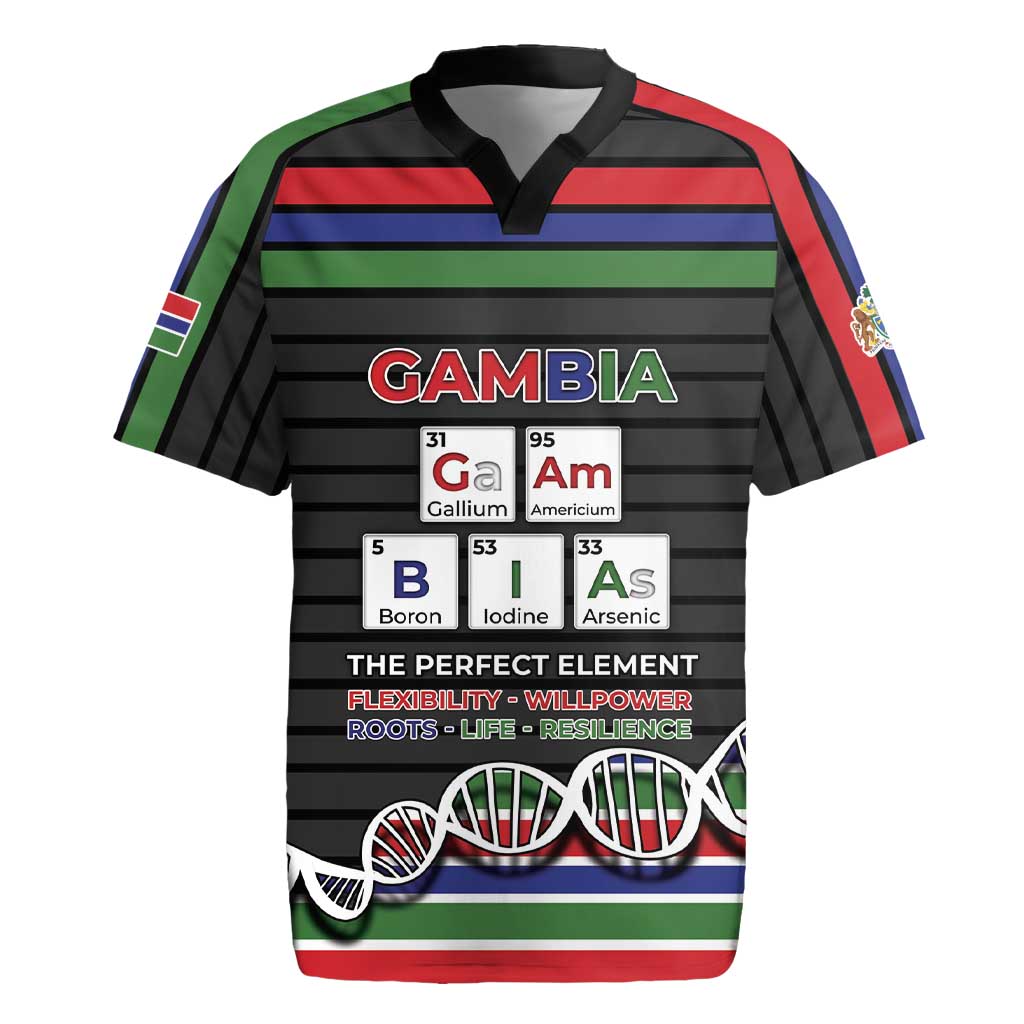 Gambia Rugby Jersey Perfect Periodic Element Of African - Wonder Print Shop