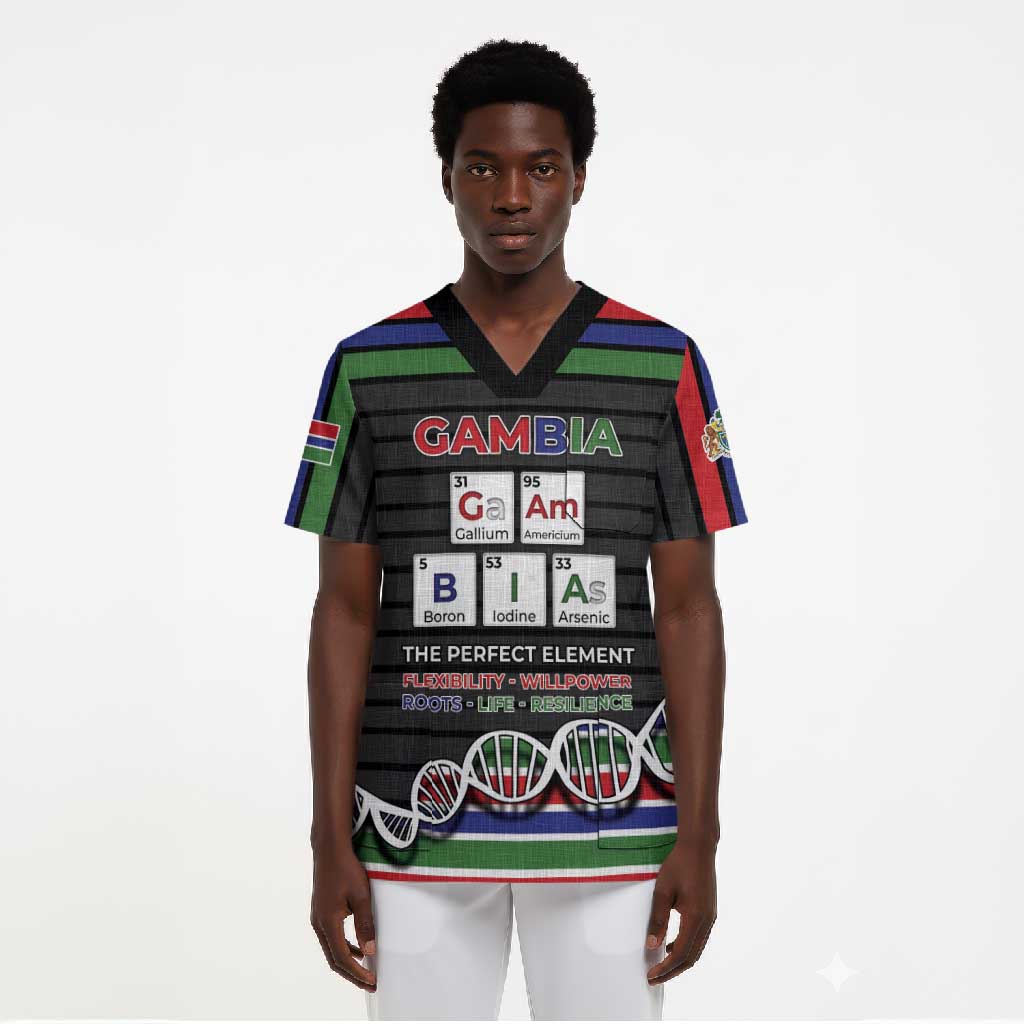 Gambia Scrub Top Perfect Periodic Element Of African - Wonder Print Shop