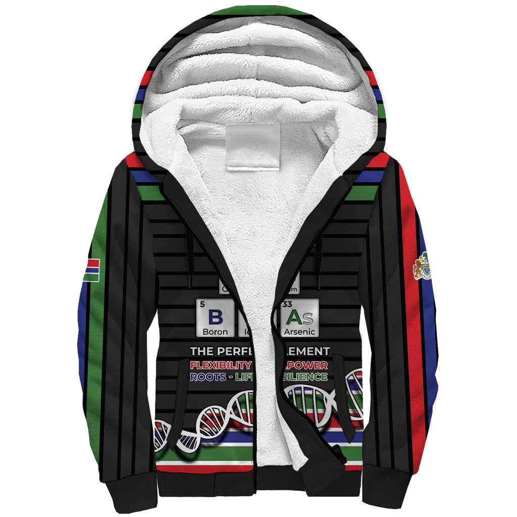 Gambia Sherpa Hoodie Perfect Periodic Element Of African - Wonder Print Shop