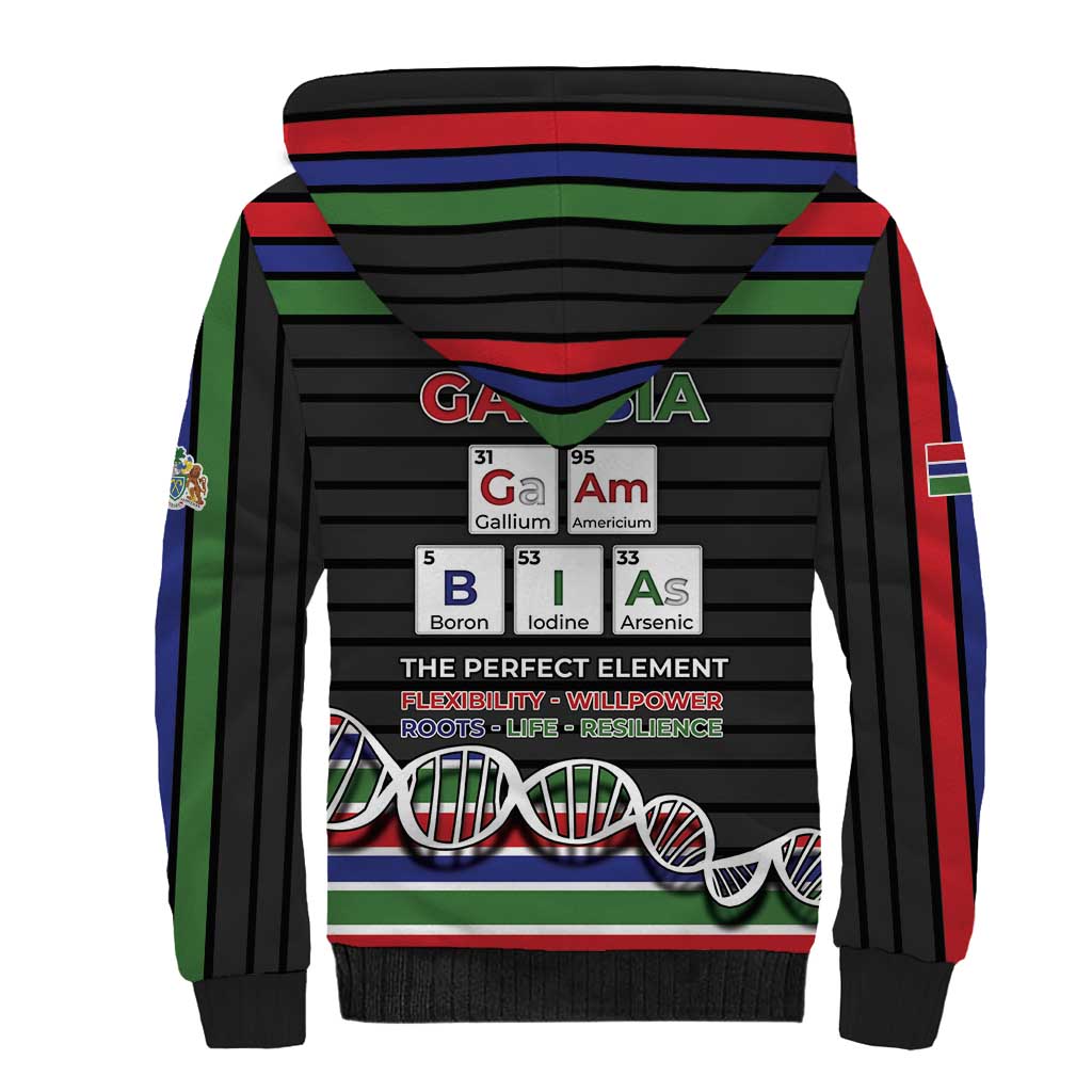 Gambia Sherpa Hoodie Perfect Periodic Element Of African - Wonder Print Shop