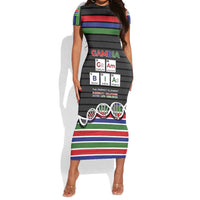 Gambia Short Sleeve Bodycon Dress Perfect Periodic Element Of African - Wonder Print Shop