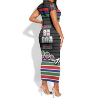 Gambia Short Sleeve Bodycon Dress Perfect Periodic Element Of African - Wonder Print Shop