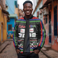 Gambia Sleeve Zip Bomber Jacket Perfect Periodic Element Of African - Wonder Print Shop