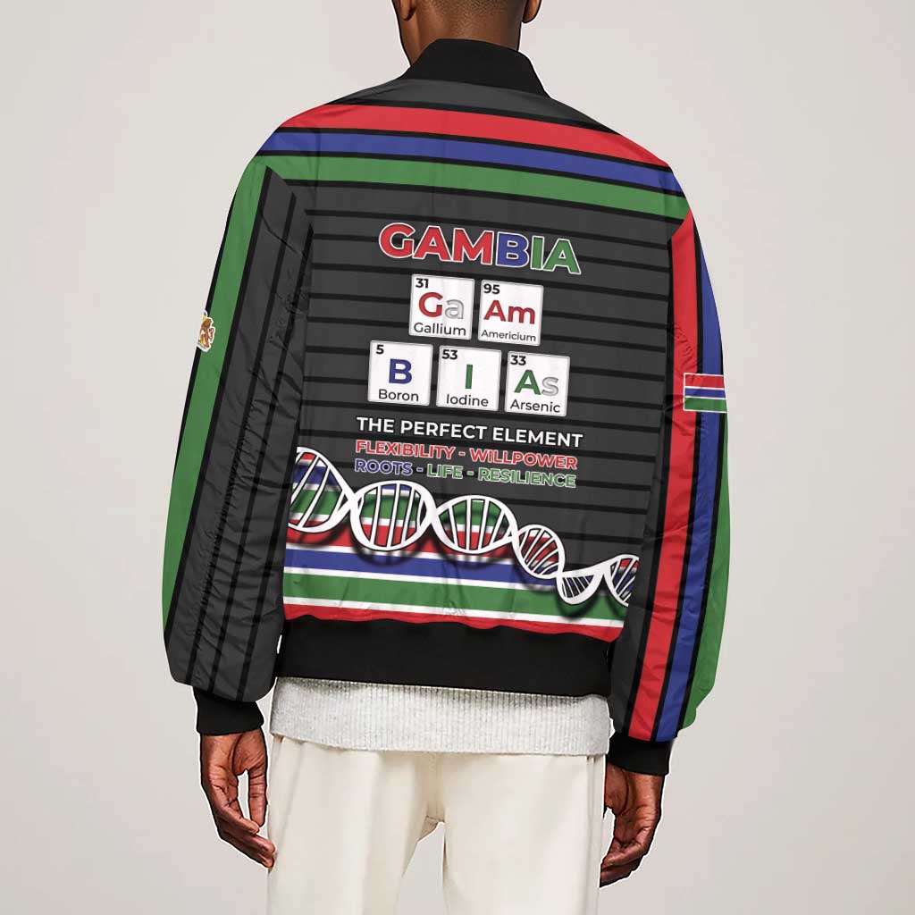 Gambia Sleeve Zip Bomber Jacket Perfect Periodic Element Of African - Wonder Print Shop