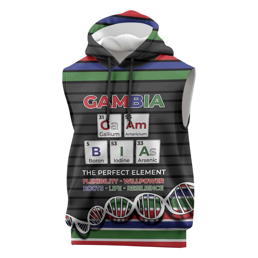 Gambia Sleeveless Hoodie Perfect Periodic Element Of African - Wonder Print Shop