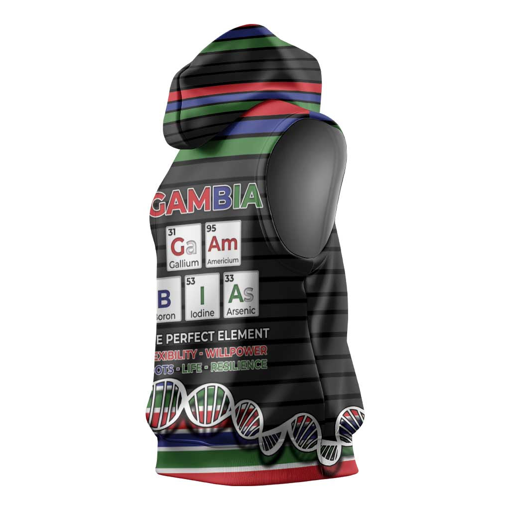 Gambia Sleeveless Hoodie Perfect Periodic Element Of African - Wonder Print Shop