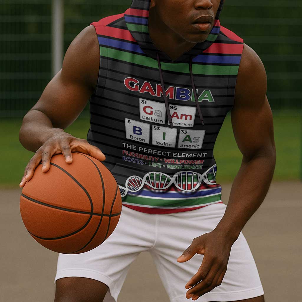 Gambia Sleeveless Hoodie Perfect Periodic Element Of African - Wonder Print Shop