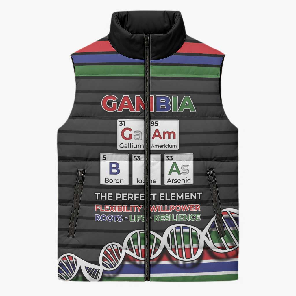 Gambia Sleeveless Puffer Jacket Perfect Periodic Element Of African - Wonder Print Shop