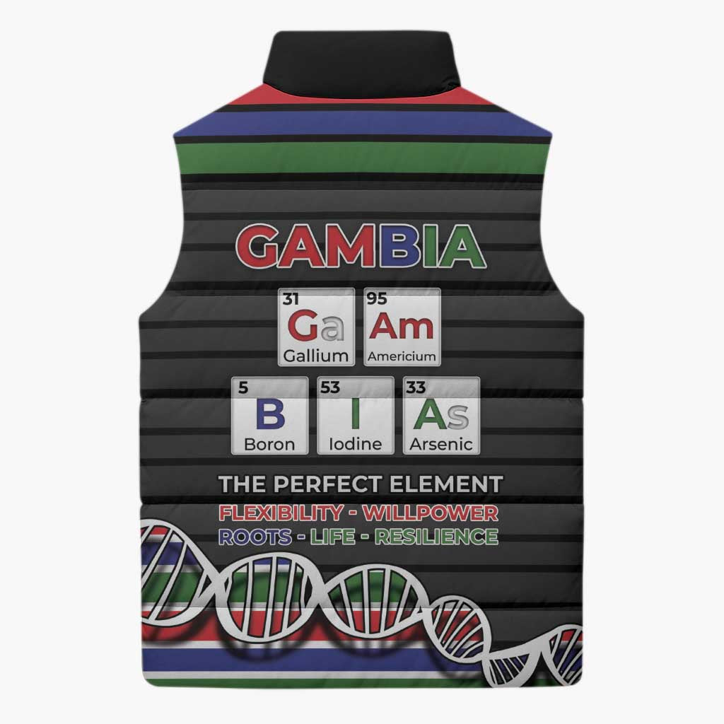 Gambia Sleeveless Puffer Jacket Perfect Periodic Element Of African - Wonder Print Shop