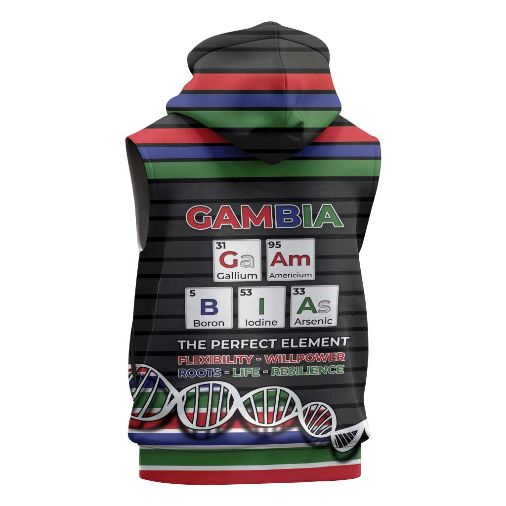 Gambia Sleeveless Zip Hoodie Perfect Periodic Element Of African - Wonder Print Shop