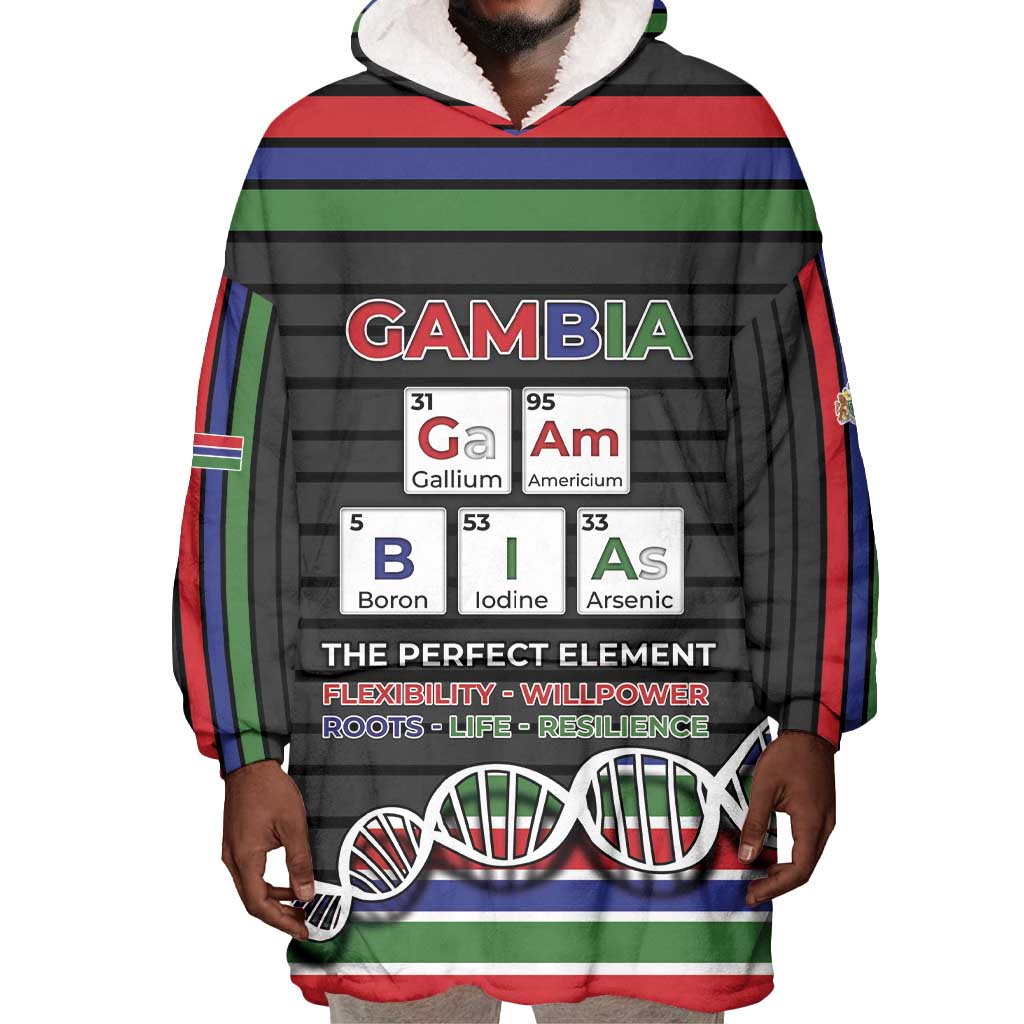 Gambia Wearable Blanket Hoodie Perfect Periodic Element Of African - Wonder Print Shop