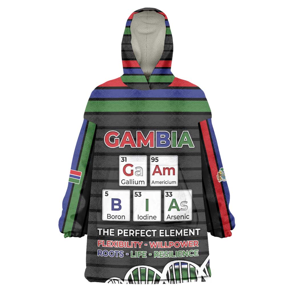 Gambia Wearable Blanket Hoodie Perfect Periodic Element Of African - Wonder Print Shop