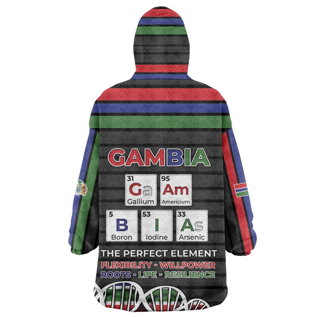 Gambia Wearable Blanket Hoodie Perfect Periodic Element Of African - Wonder Print Shop