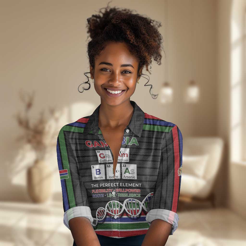 Gambia Women Casual Shirt Perfect Periodic Element Of African - Wonder Print Shop