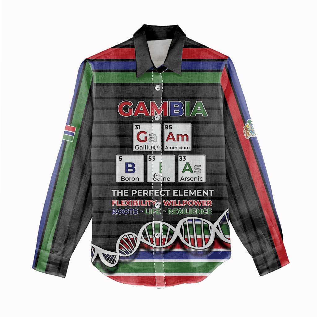 Gambia Women Casual Shirt Perfect Periodic Element Of African - Wonder Print Shop