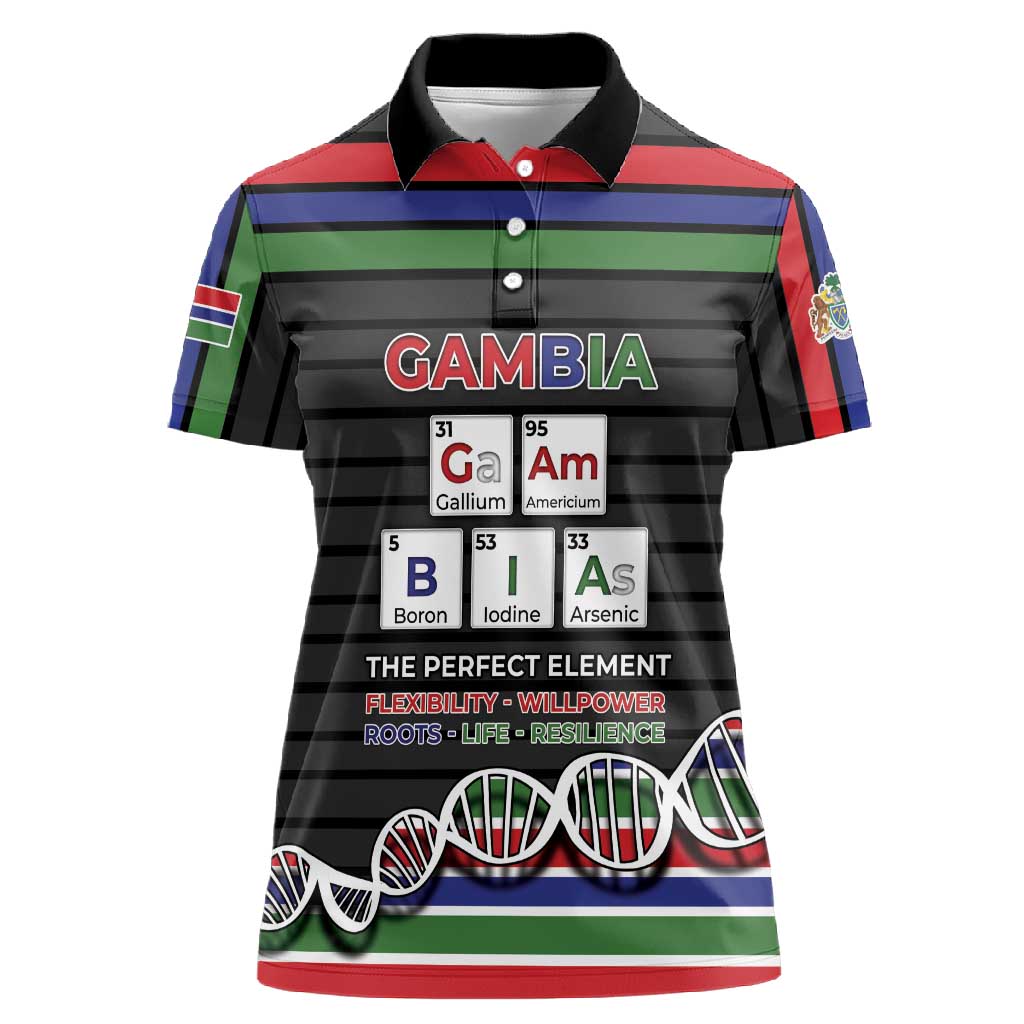 Gambia Women Polo Shirt Perfect Periodic Element Of African - Wonder Print Shop