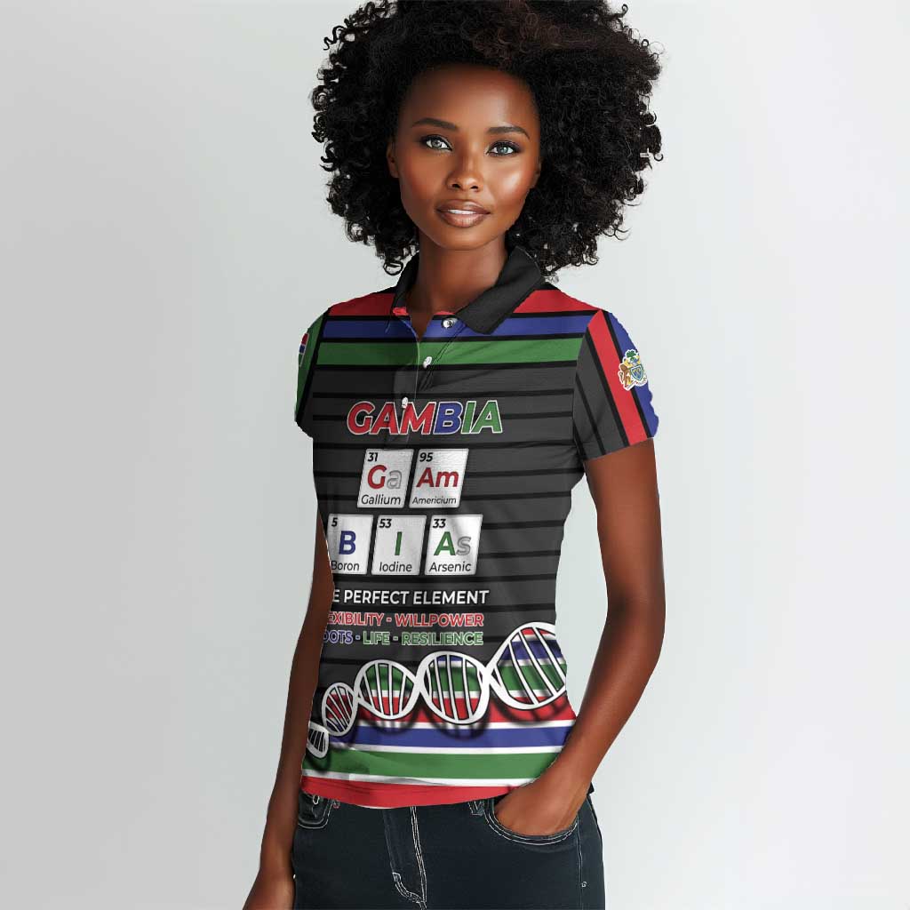 Gambia Women Polo Shirt Perfect Periodic Element Of African - Wonder Print Shop