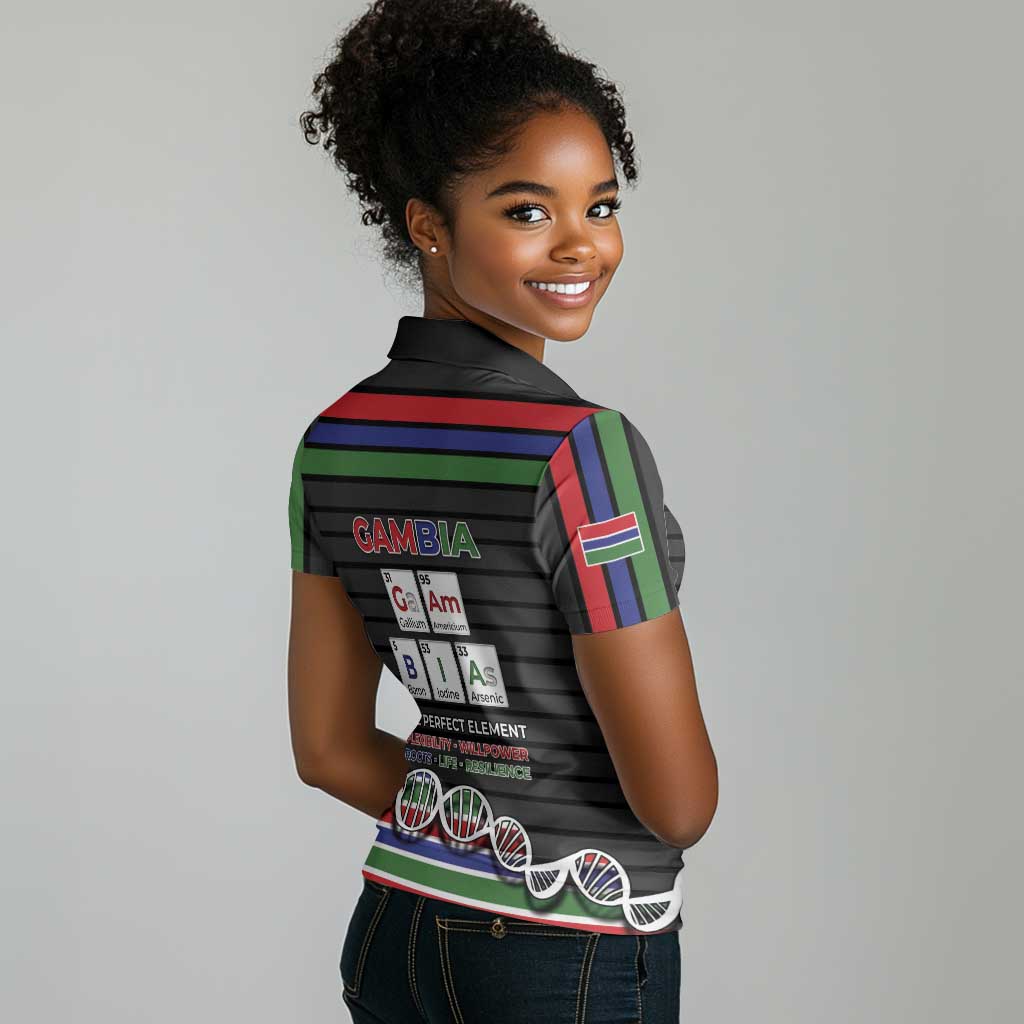 Gambia Women Polo Shirt Perfect Periodic Element Of African - Wonder Print Shop