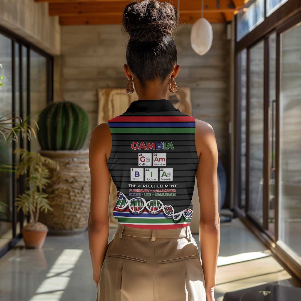Gambia Women Sleeveless Polo Shirt Perfect Periodic Element Of African - Wonder Print Shop