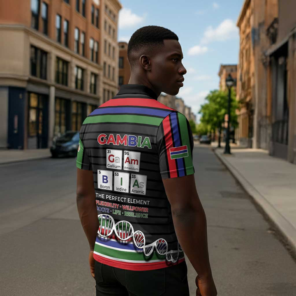 Gambia Zipper Polo Shirt Perfect Periodic Element Of African - Wonder Print Shop