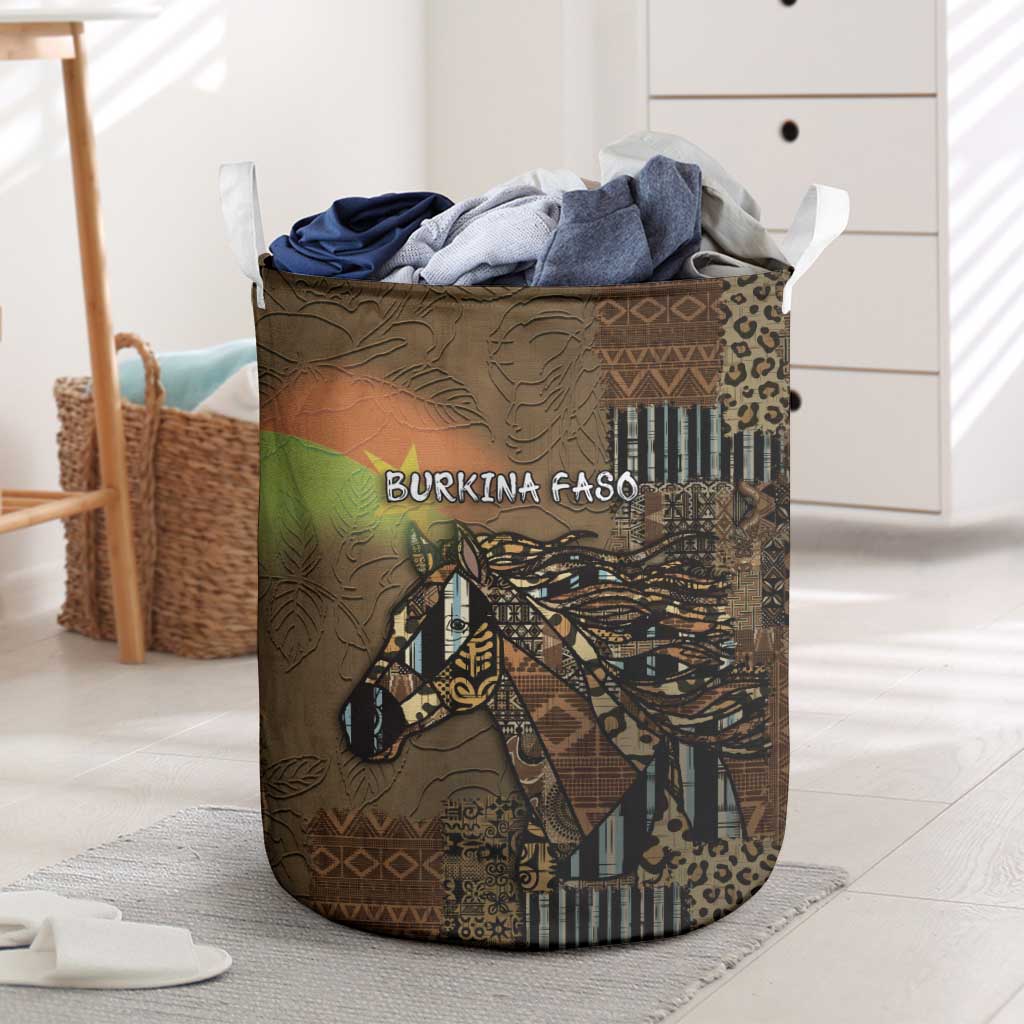 Burkina Faso Laundry Basket African Tribal Horse Patchwork Style - Wonder Print Shop