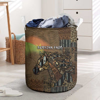 Burkina Faso Laundry Basket African Tribal Horse Patchwork Style - Wonder Print Shop