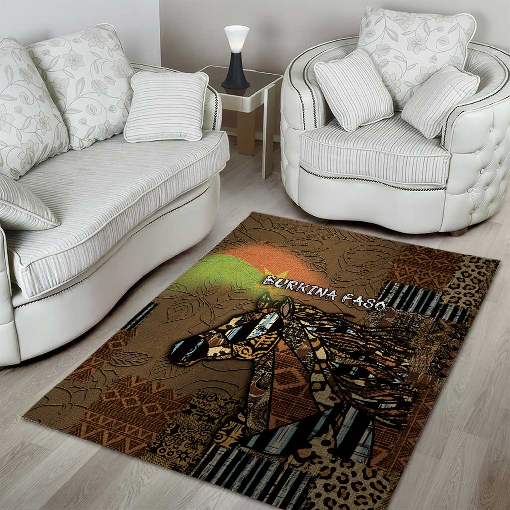 Burkina Faso Area Rug African Tribal Horse Patchwork Style - Wonder Print Shop