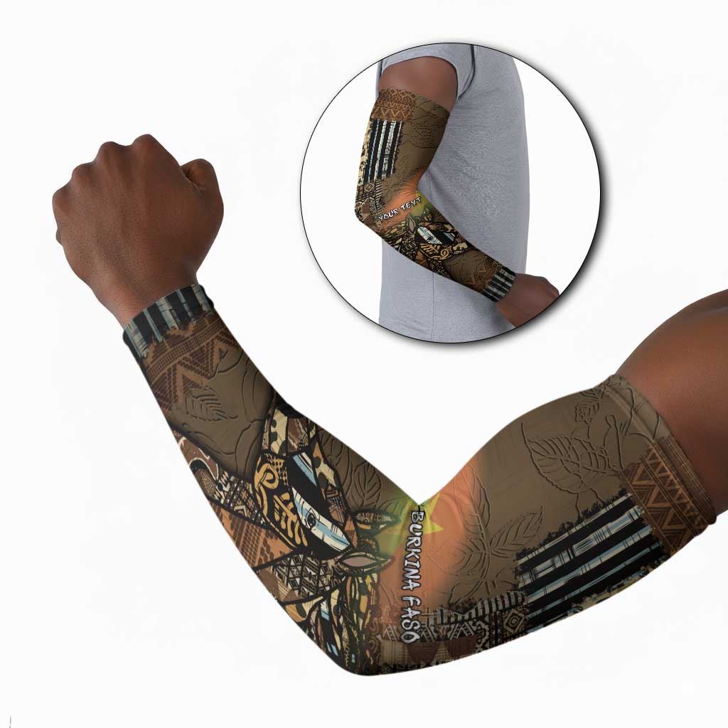 Personalized Burkina Faso Arm Sleeves African Tribal Horse Patchwork Style - Wonder Print Shop