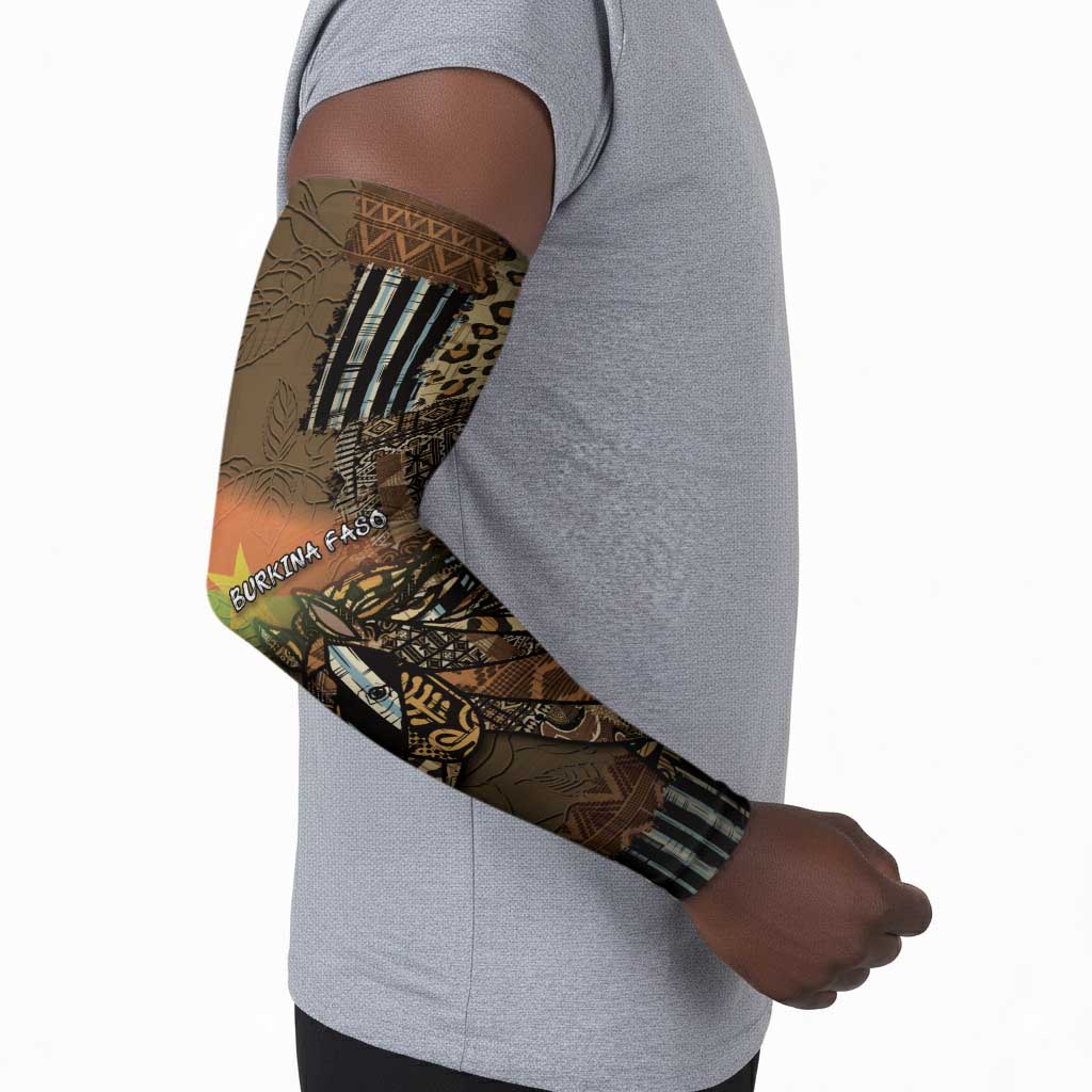 Personalized Burkina Faso Arm Sleeves African Tribal Horse Patchwork Style - Wonder Print Shop