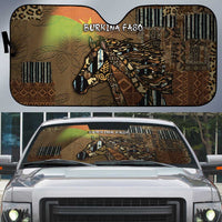 Burkina Faso Auto Sun Shade African Tribal Horse Patchwork Style - Wonder Print Shop