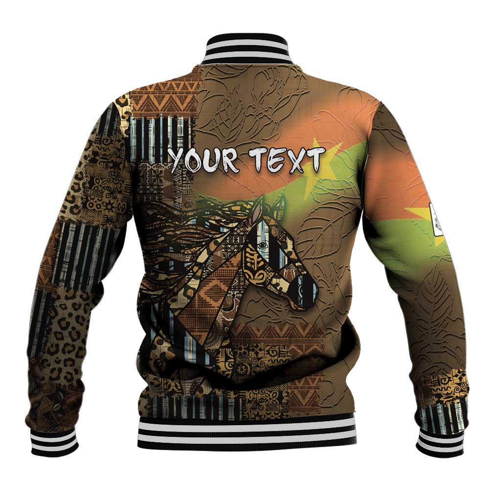 Personalized Burkina Faso Baseball Jacket African Tribal Horse Patchwork Style - Wonder Print Shop