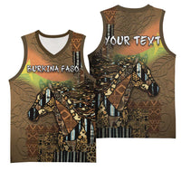 Personalized Burkina Faso Basketball Jersey African Tribal Horse Patchwork Style - Wonder Print Shop