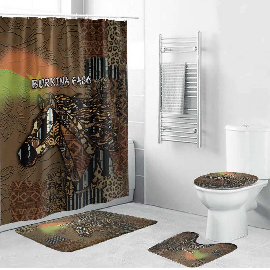 Burkina Faso Bathroom Set African Tribal Horse Patchwork Style - Wonder Print Shop