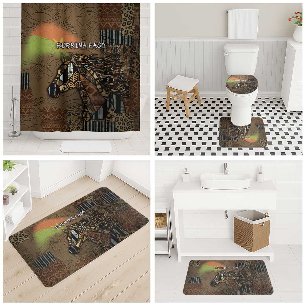 Burkina Faso Bathroom Set African Tribal Horse Patchwork Style - Wonder Print Shop
