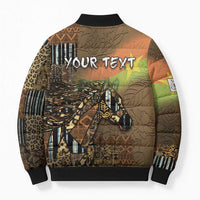 Personalized Burkina Faso Bomber Puffer Jacket African Tribal Horse Patchwork Style - Wonder Print Shop