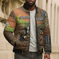 Personalized Burkina Faso Bomber Puffer Jacket African Tribal Horse Patchwork Style - Wonder Print Shop