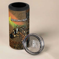 Personalized Burkina Faso 4 in 1 Can Cooler Tumbler African Tribal Horse Patchwork Style - Wonder Print Shop