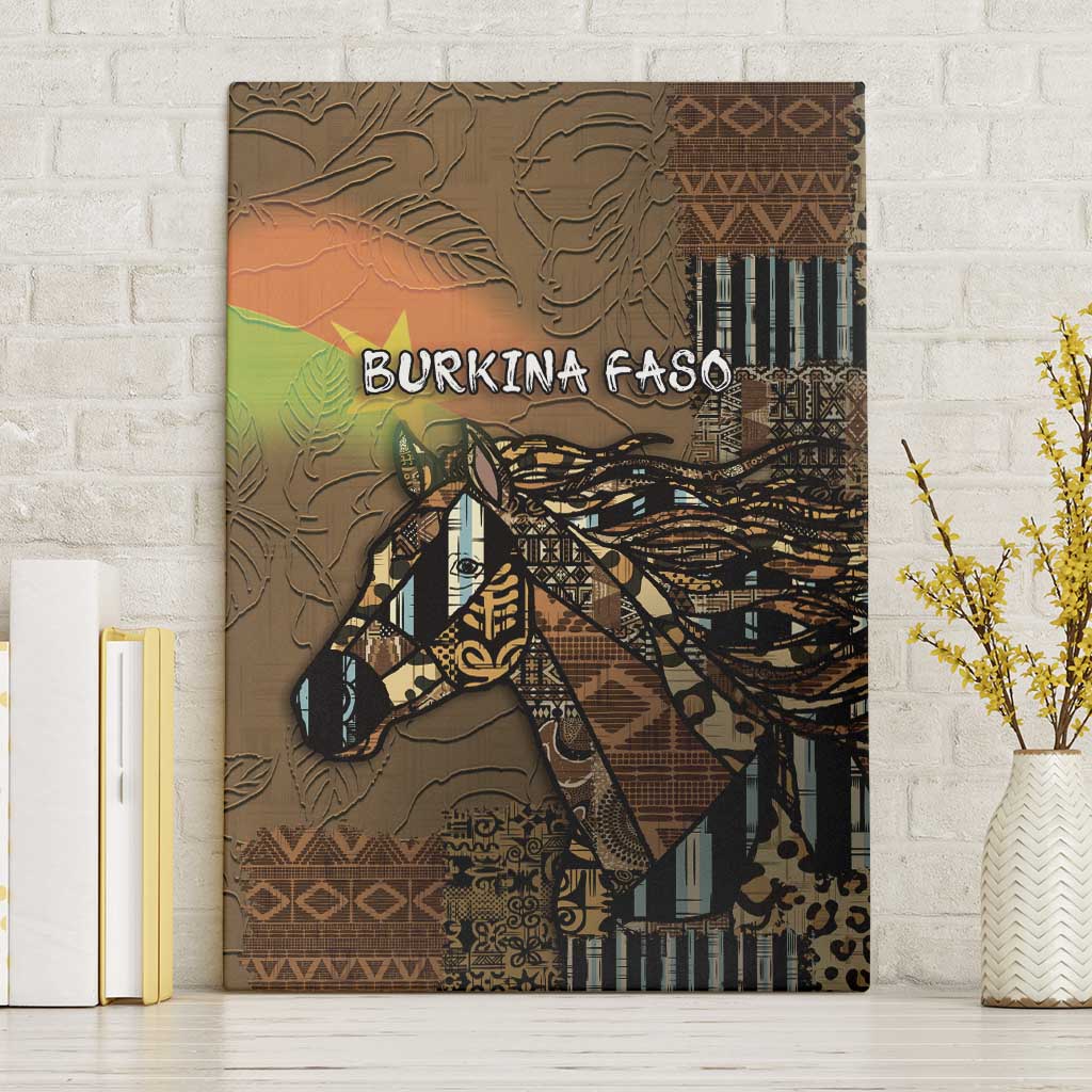 Burkina Faso Canvas Wall Art African Tribal Horse Patchwork Style - Wonder Print Shop