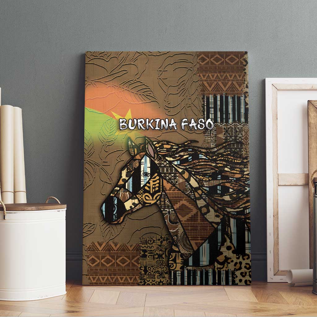 Burkina Faso Canvas Wall Art African Tribal Horse Patchwork Style - Wonder Print Shop