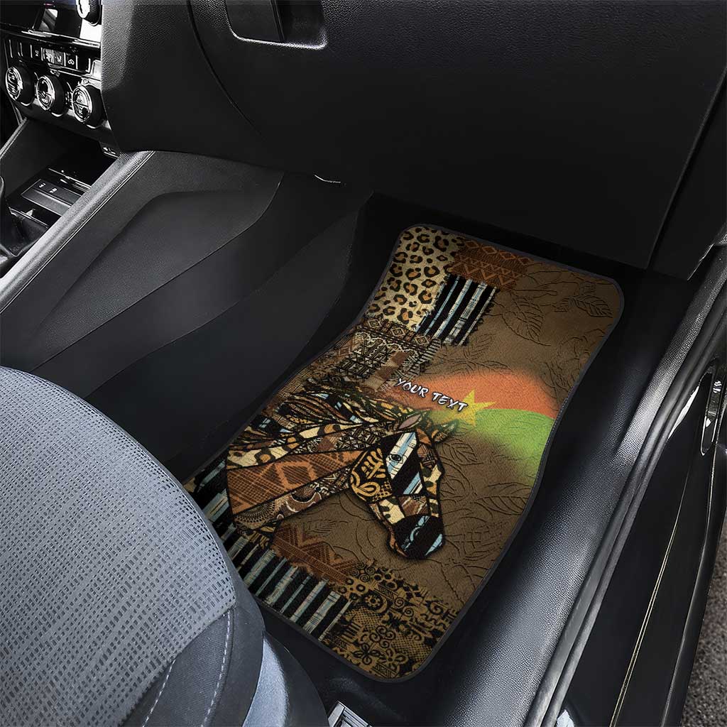 Personalized Burkina Faso Car Mats African Tribal Horse Patchwork Style - Wonder Print Shop