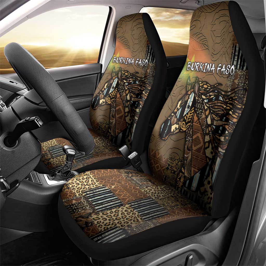 Burkina Faso Car Seat Cover African Tribal Horse Patchwork Style - Wonder Print Shop
