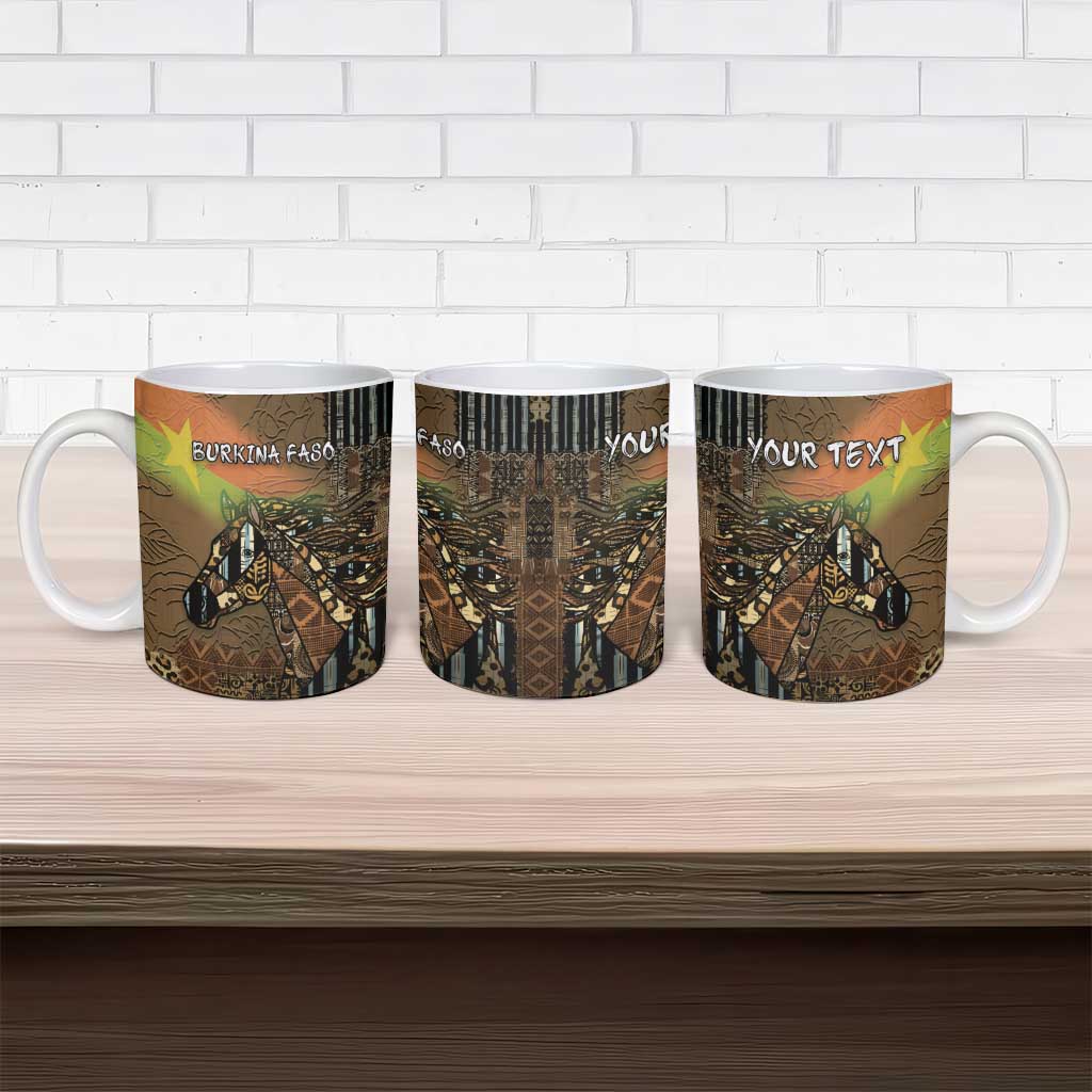 Personalized Burkina Faso Ceramic Mug African Tribal Horse Patchwork Style - Wonder Print Shop