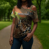 Personalized Burkina Faso Cross Shoulder Shirt African Tribal Horse Patchwork Style - Wonder Print Shop