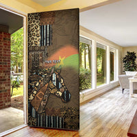 Personalized Burkina Faso Door Cover African Tribal Horse Patchwork Style - Wonder Print Shop